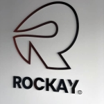 3D logo Rockay 10mm klar acryl 0+5 farver UV print